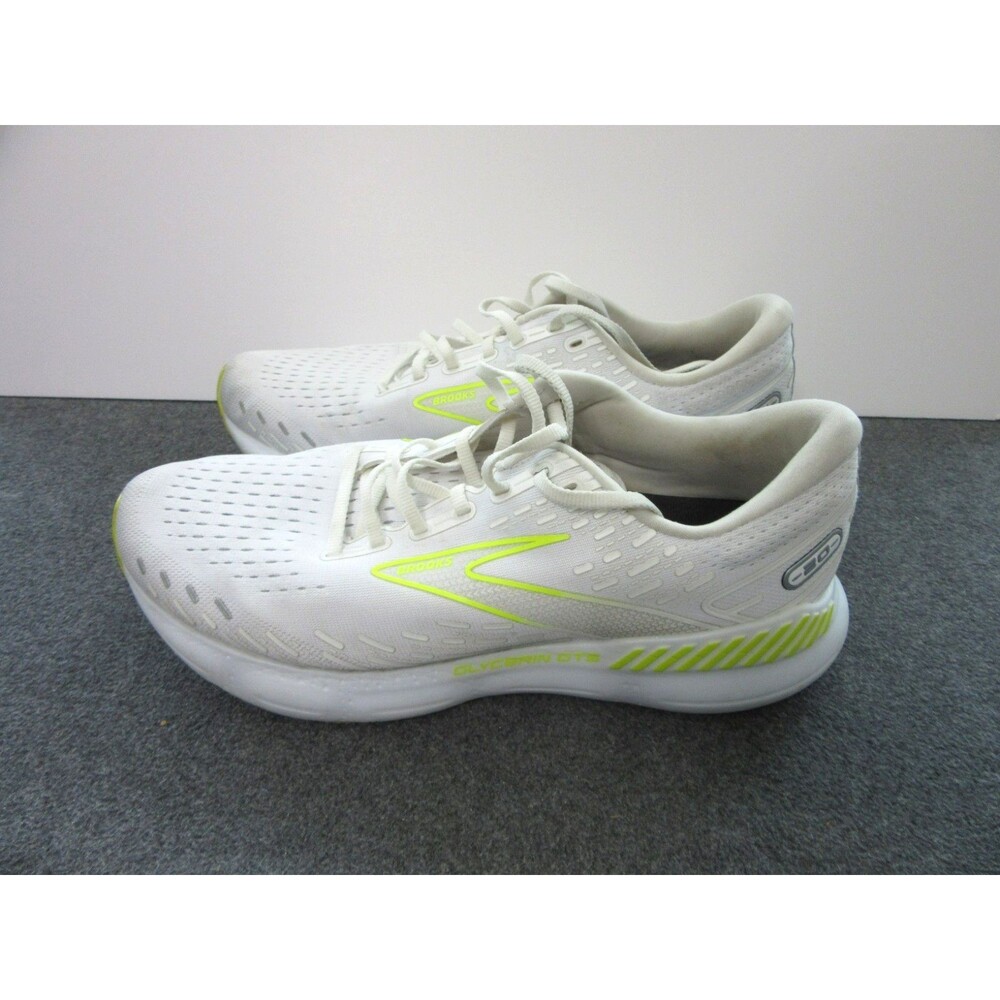 Brooks Glycerin GTS 20 Men’s 12 D White Green Running Shoes Athletic Sneakers
